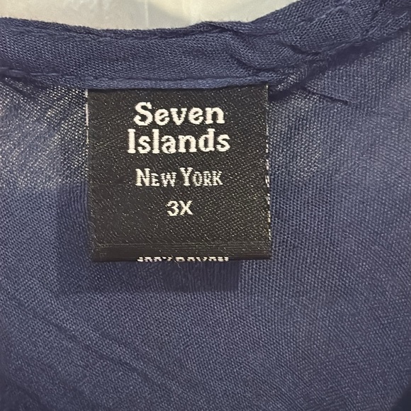 Tie Dye Flag Print Patriotic Dress or Swimsuit Cover-Up semi sheer 4th of July - Picture 7 of 9